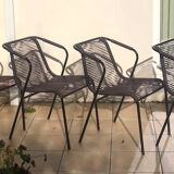 Set of 4 scoubidou armchairs