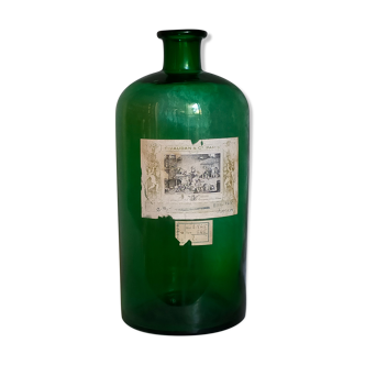 Vase bouteille d'apothicaire en verre soufflé ancienne