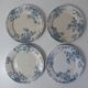 Terre de fer 4 assiettes plates fleurs althaea