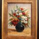 Paire d'huiles sur panneau Bouquets de fleurs P. Lamy