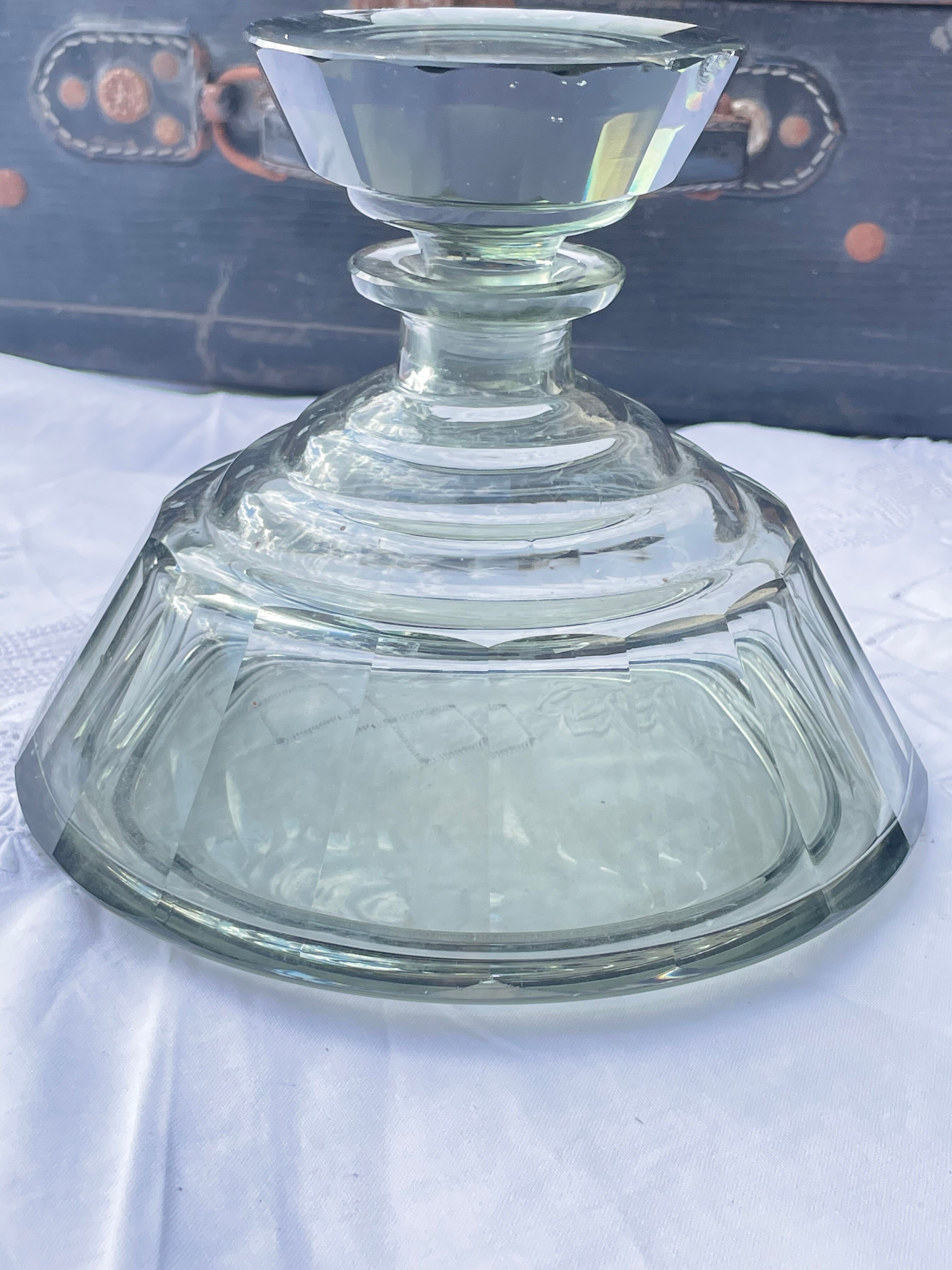 Carafe art deco blue green 1930