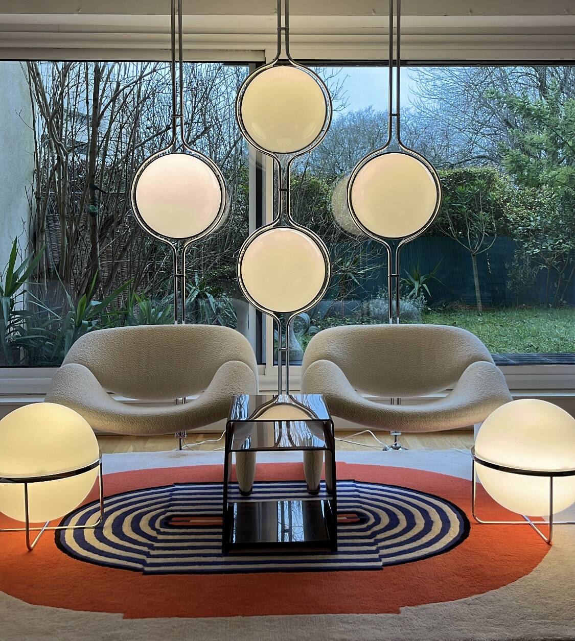 Garrault Delord Prisunic Monoprix design lamp limited edition 210 copies signed vintage Space Age opaline