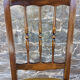 Pair of Louis Philippe chairs, wood and yellow ochre velvet, vintage, 60s