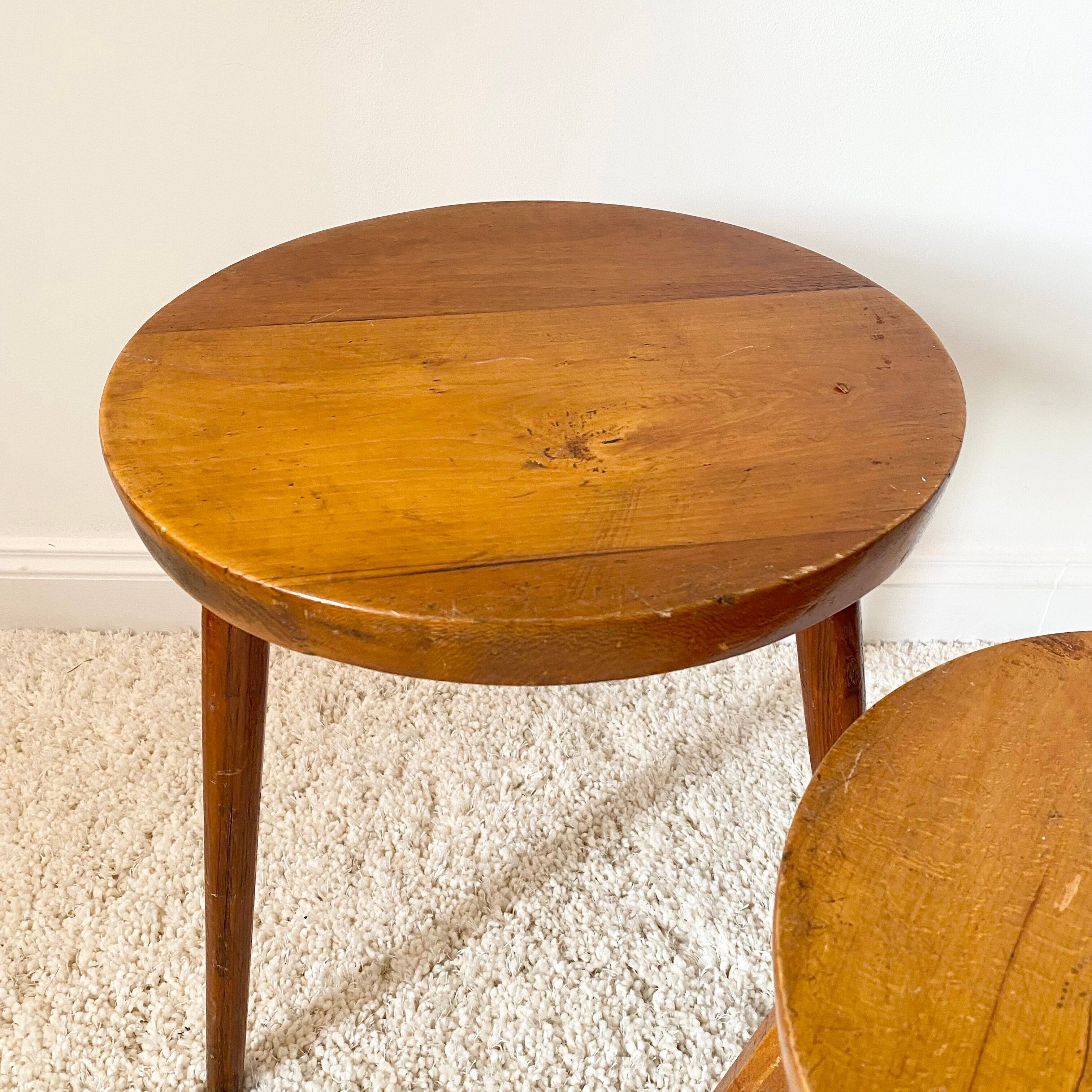 Duo of brutalist stools