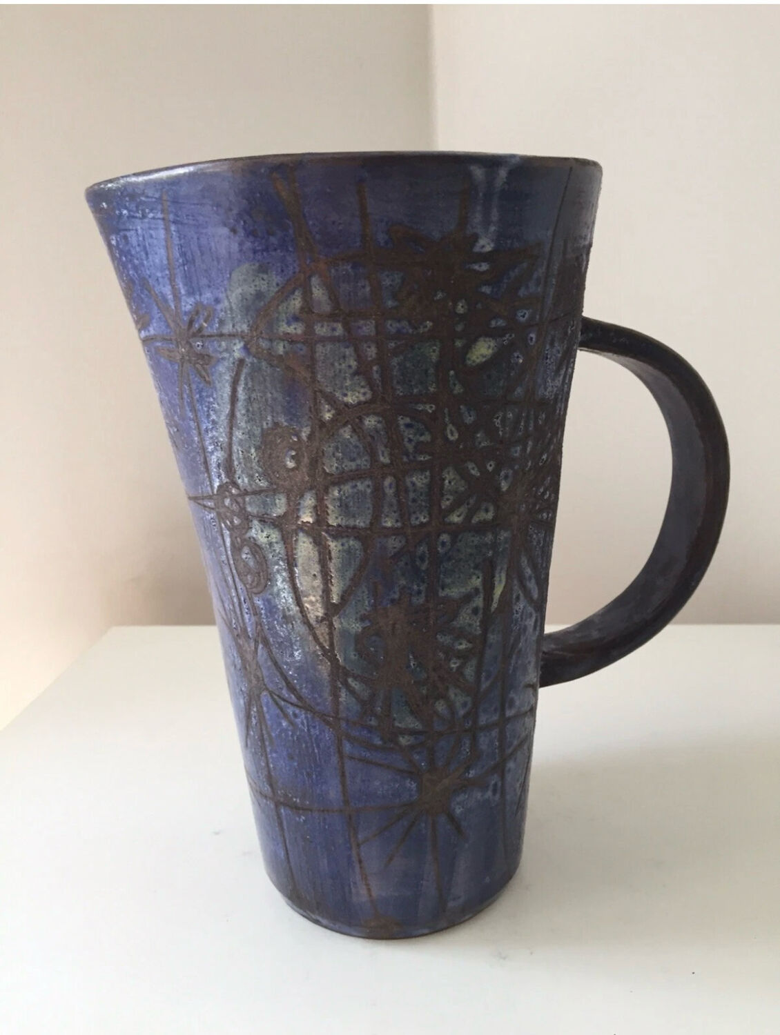 A. Camos Vallauris Blin style ceramic pitcher/jug