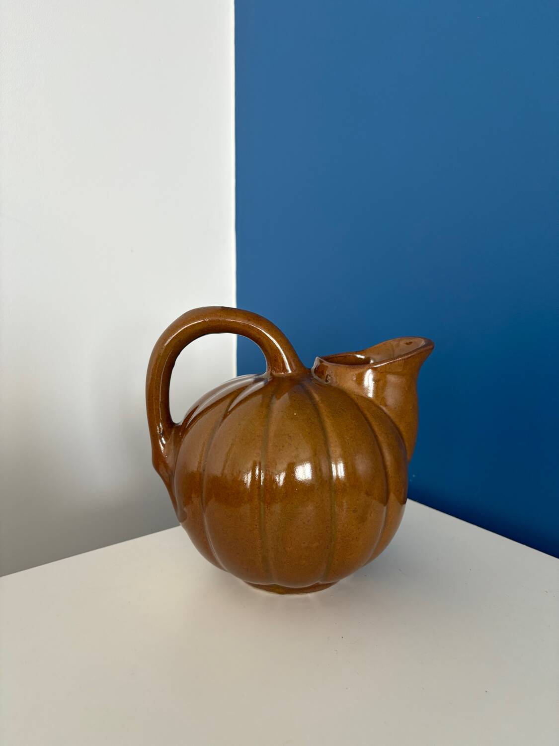 Pichet courge carafe a eau citrouille ceramique