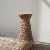Vase coquillages rocailles 1970 vintage beige
