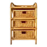 Vintage rattan and bamboo chest of drawers