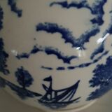 Small ball vase with blue patterns