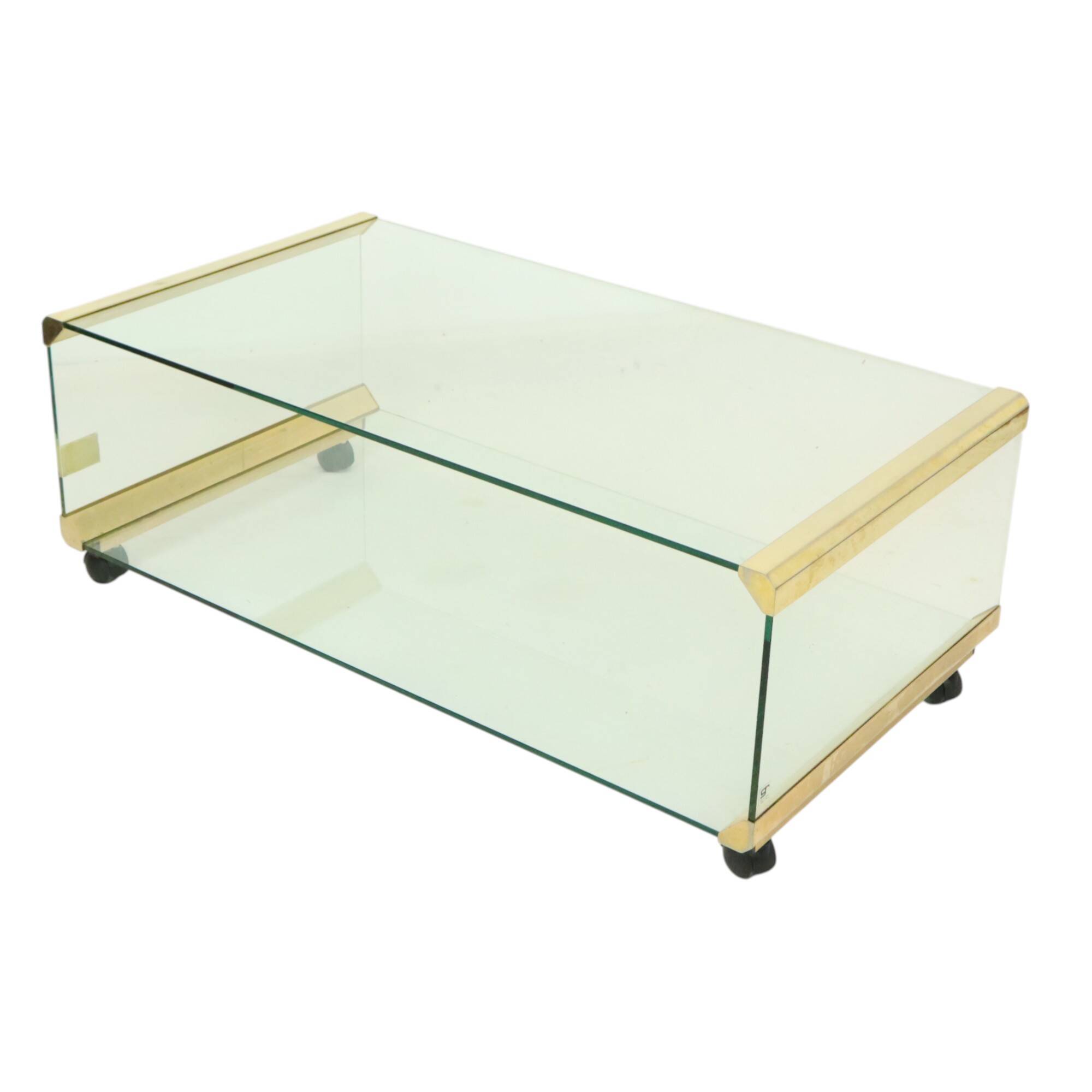 Italian Glass Coffee Table Gallotti & Radice Vintage Design 100cm