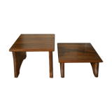 Pair of door artisanal plants in walnut