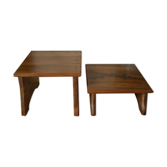 Pair of door artisanal plants in walnut