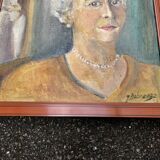 Painting Portrait of a woman – Oil signed Jean Dabreuze