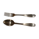 Couverts d'enfant en métal argenté avec écrin