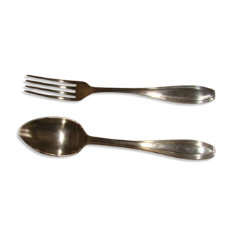 silver-plated children's cutlery set weighing 60 grams with case