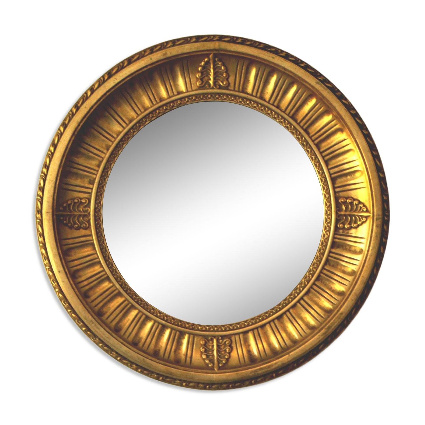 Sun mirror in carved gilded wood, Empire style, 60s.