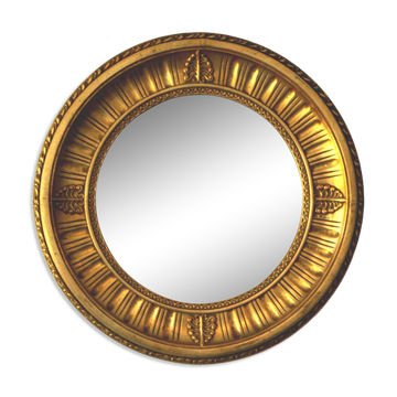 Sun mirror in carved gilded wood, Empire style, 60s.