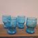 4 blue orangeade glasses – Italy 70’s, embossed fruit