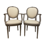 During 2 Louis XVI style armchairs