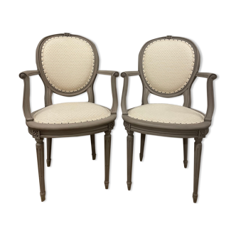 During 2 Louis XVI style armchairs