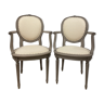 2 fauteuils style louis xvi