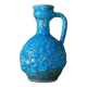 Fat Lava turquoise ceramic vase, ceramic pitcher, sea foam, blue crater vase, turquoise emaux