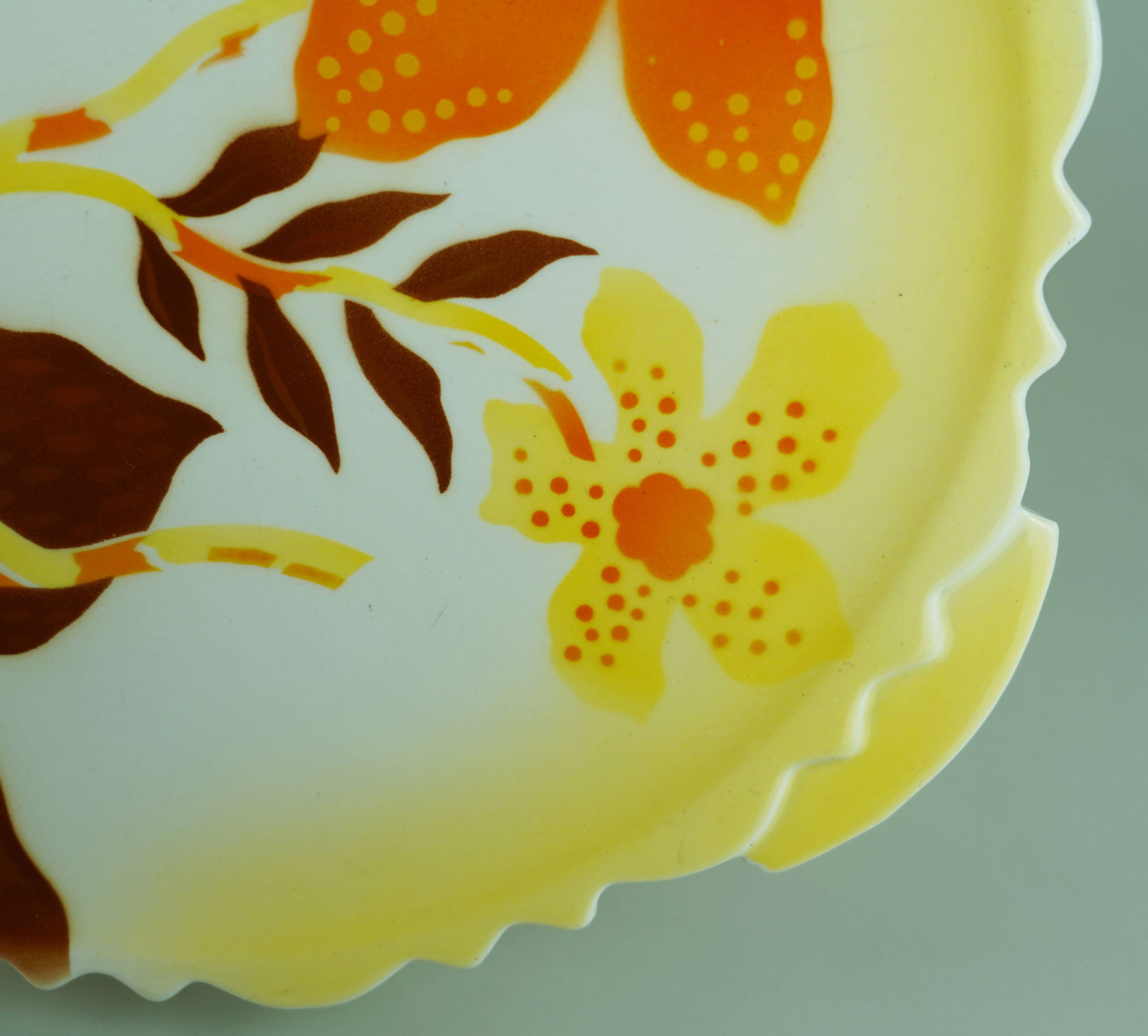 Cake plate by th. paetsch floral spray-painted decoration art deco