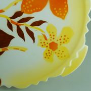 Assiette à gâteau par th. paetsch décoration en spray floral art déco