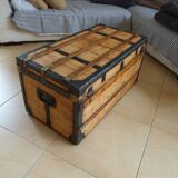 Renovated old trunk jouy fabric