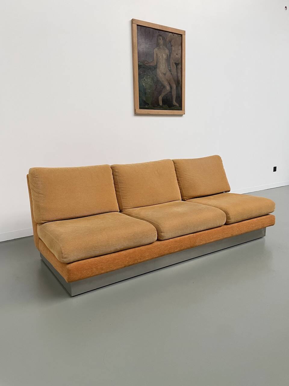 Jacques Charpentier 3-seater stainless steel sofa