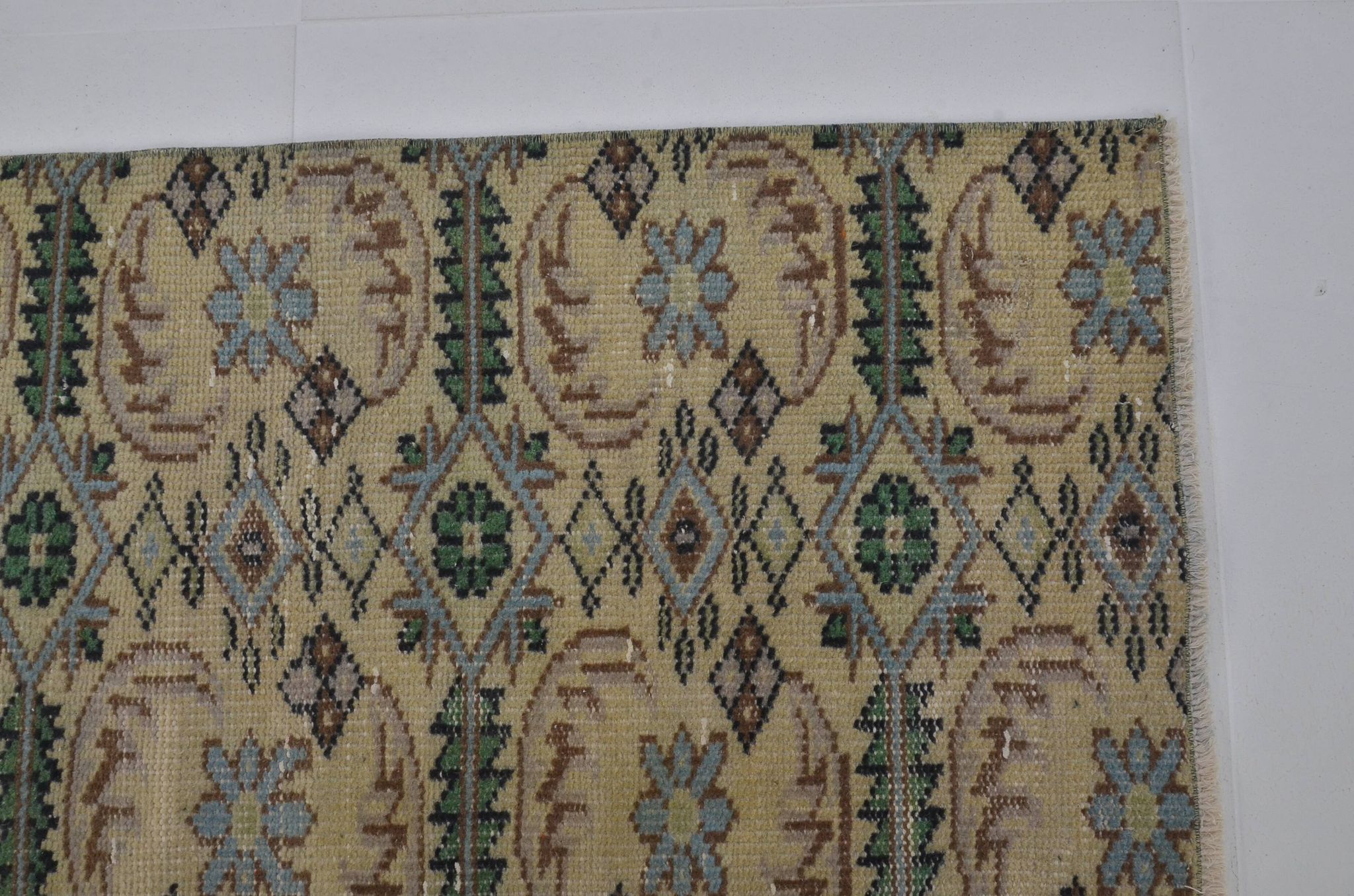 Tapis de sol vintage géométrique Oushak sku 1563