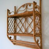 Rattan wall shelf