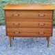 Vintage golden mahogany chest of drawers 3 drawers conical feet from the 60s