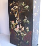 Black and red chinoiserie wardrobe – illuminated vintage furniture