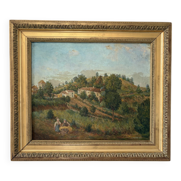 French landscape, oil on canvas signed Louis Garry 1915