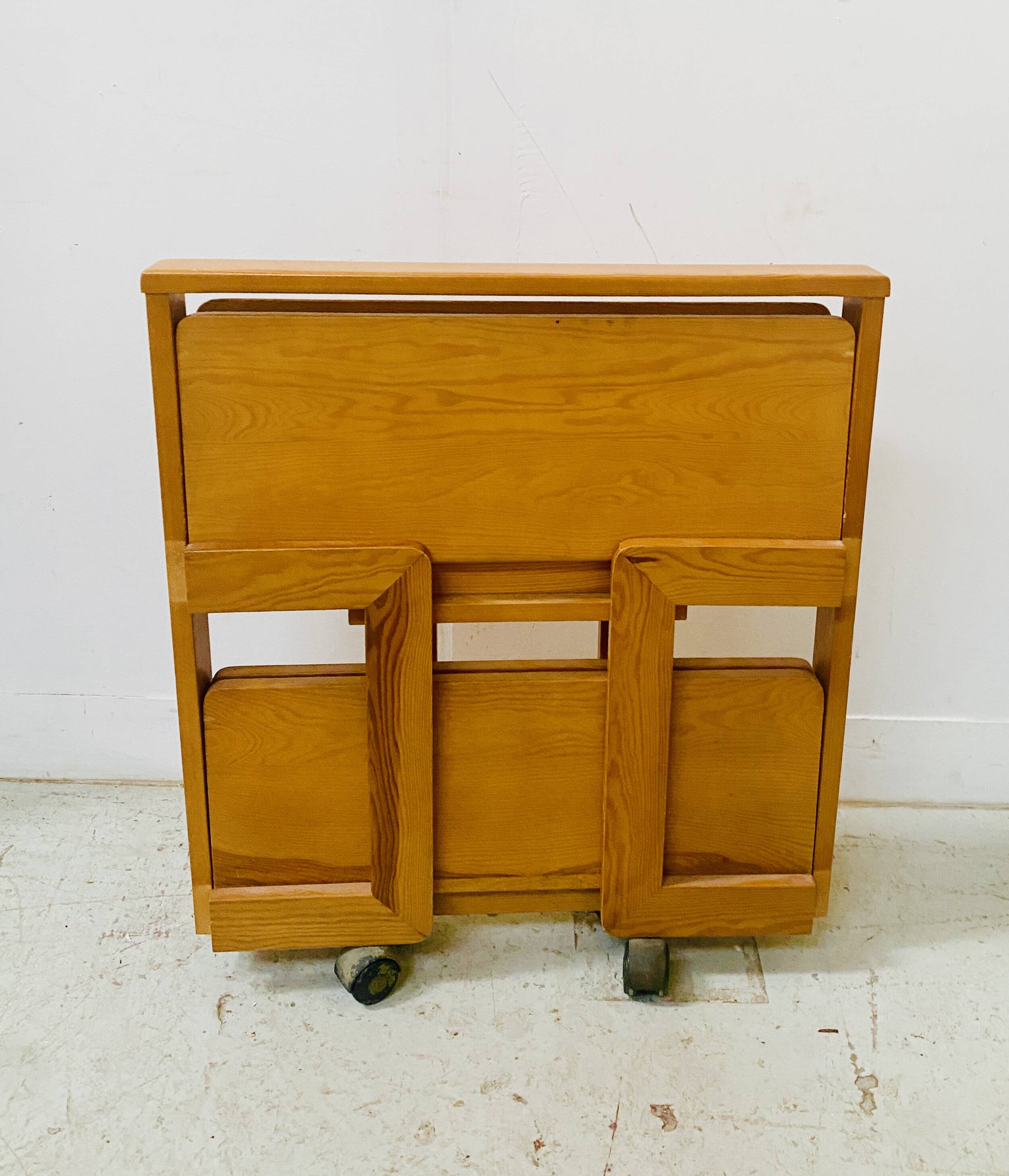 20th century folding coffee table in solid fir