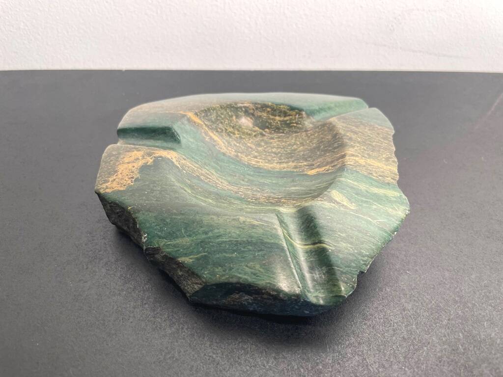 Ashtray / Pocket tray in malachite. Vintage 70s