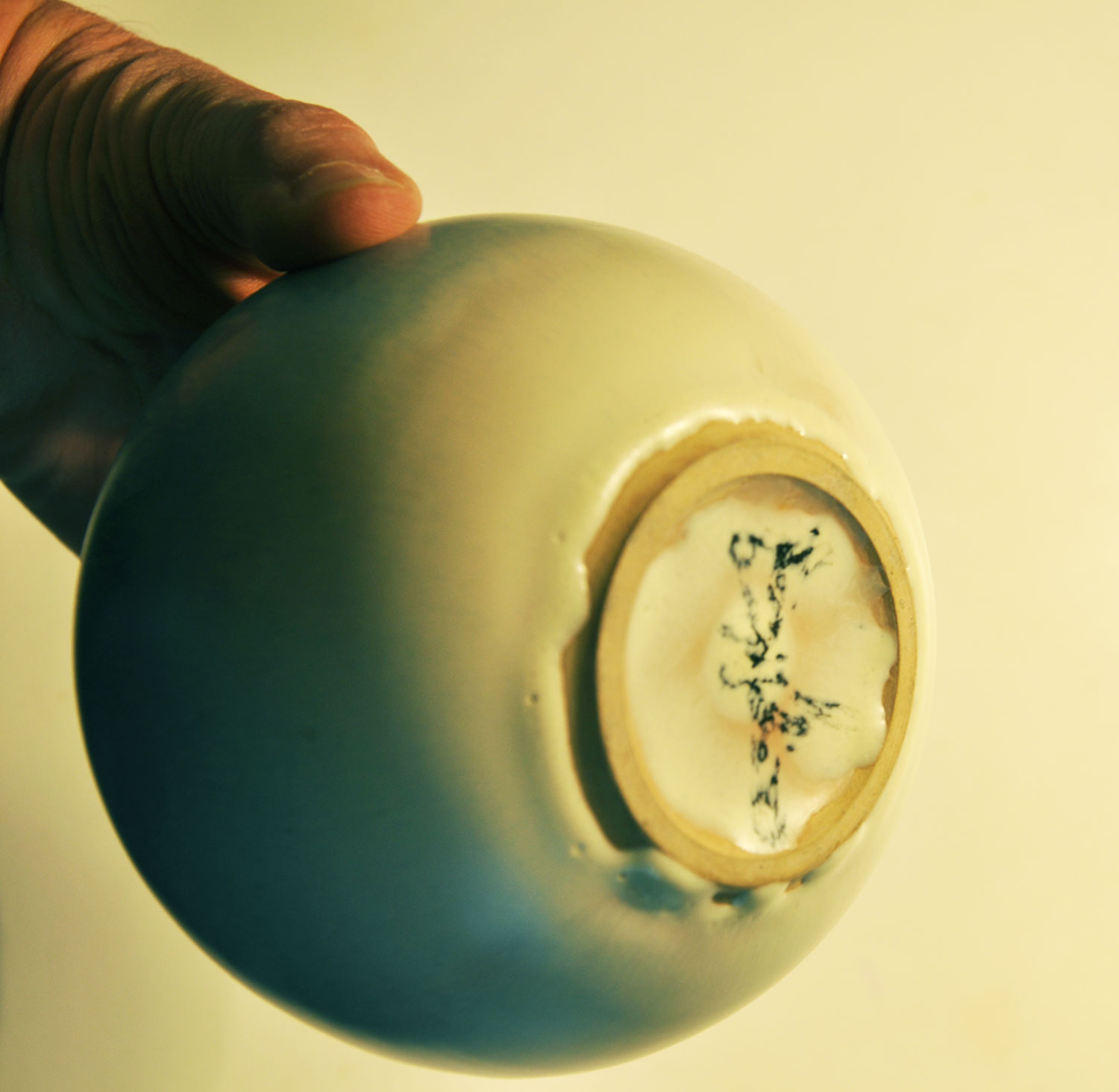 Blue ceramic soliflore vase