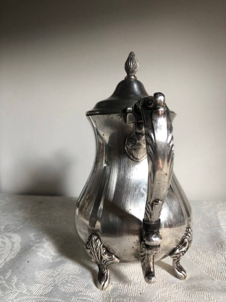 Vintage Viners Sheffield Silver Plated Teapot: Victorian Footed Pitcher