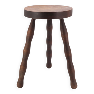 Tabouret tripode en bois, années 50