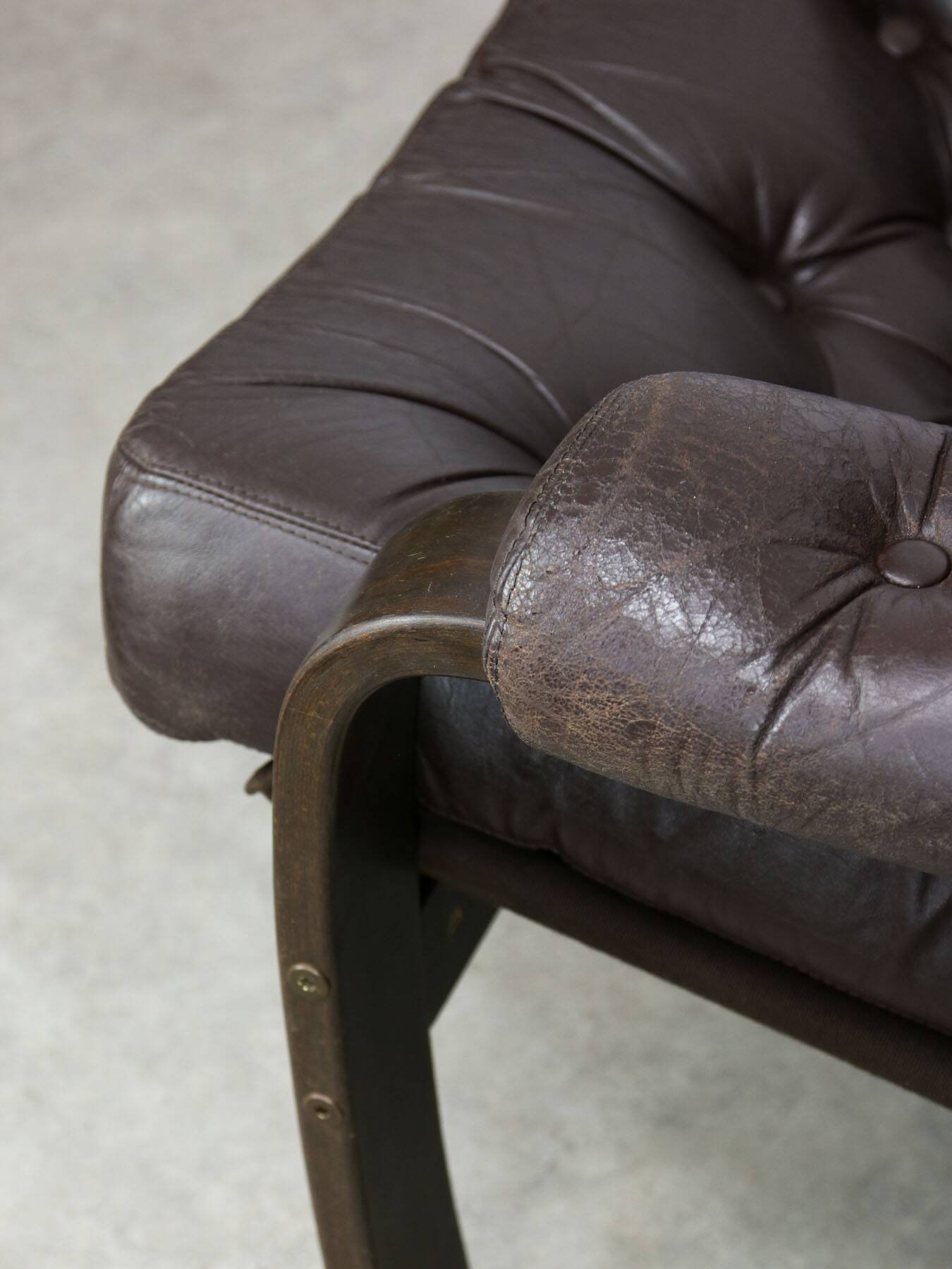 Luxurious Lounge Armchair in Leather, 1970s