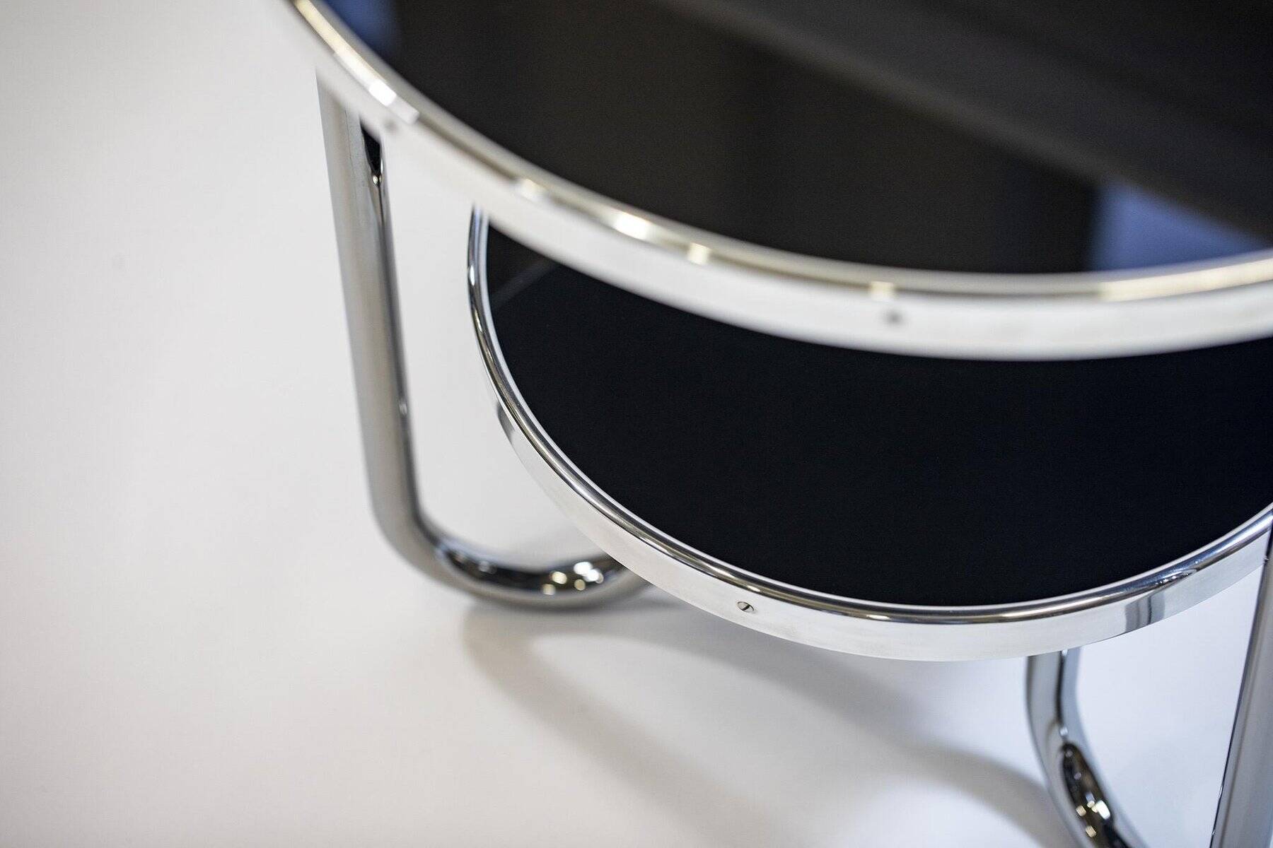 Small Bauhaus Black Chrome Table from Kovona, Czechia, 1970s