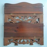 Art Nouveau openwork wooden shelf