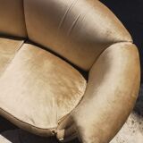 4-seater half-moon velvet sofa in excellent condition