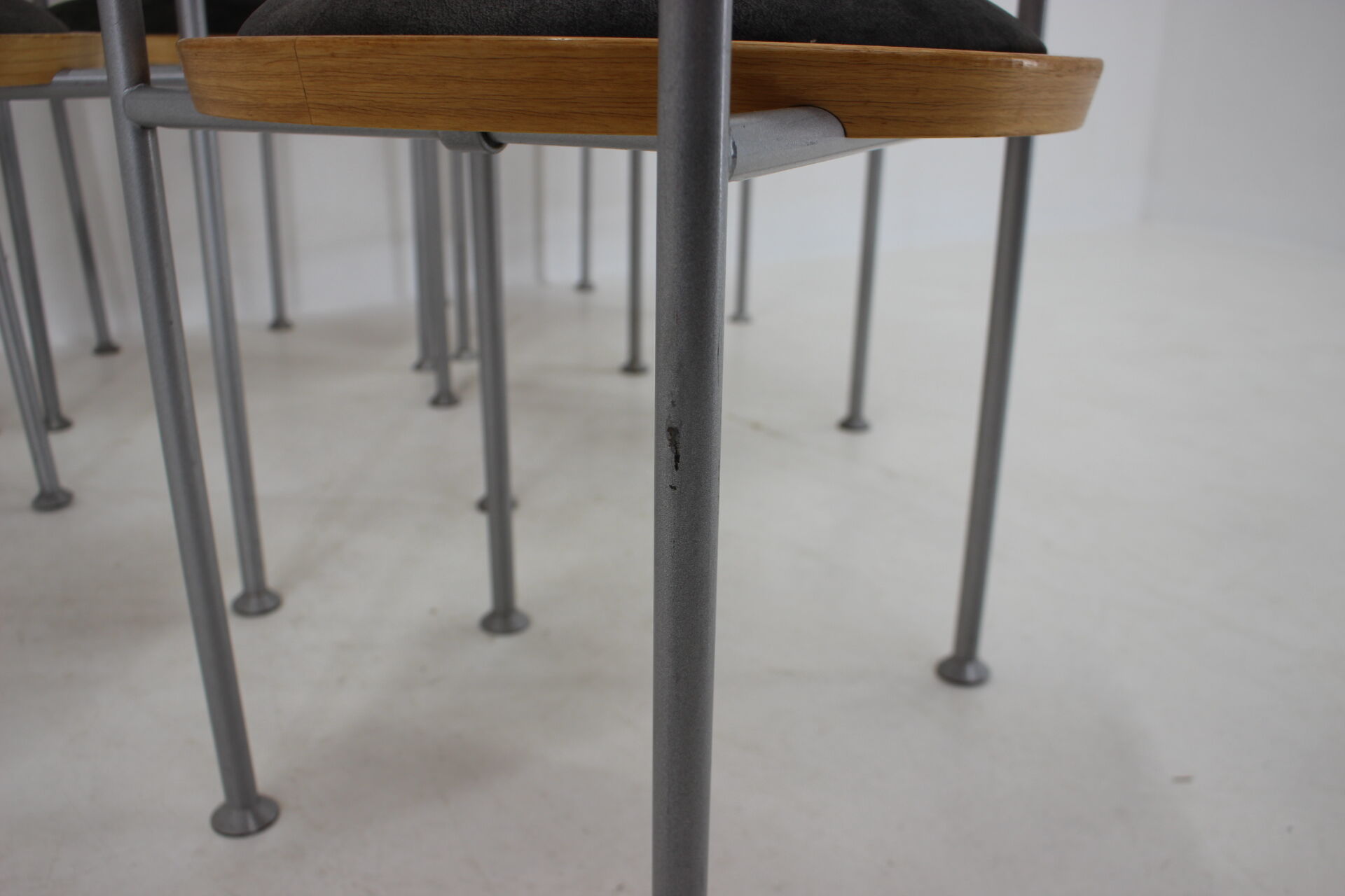 Set of 6 dining chairs by Börge Lindau for Bla Station Sweden 1990s