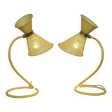 Set of two Mathieu Mategot desk lights