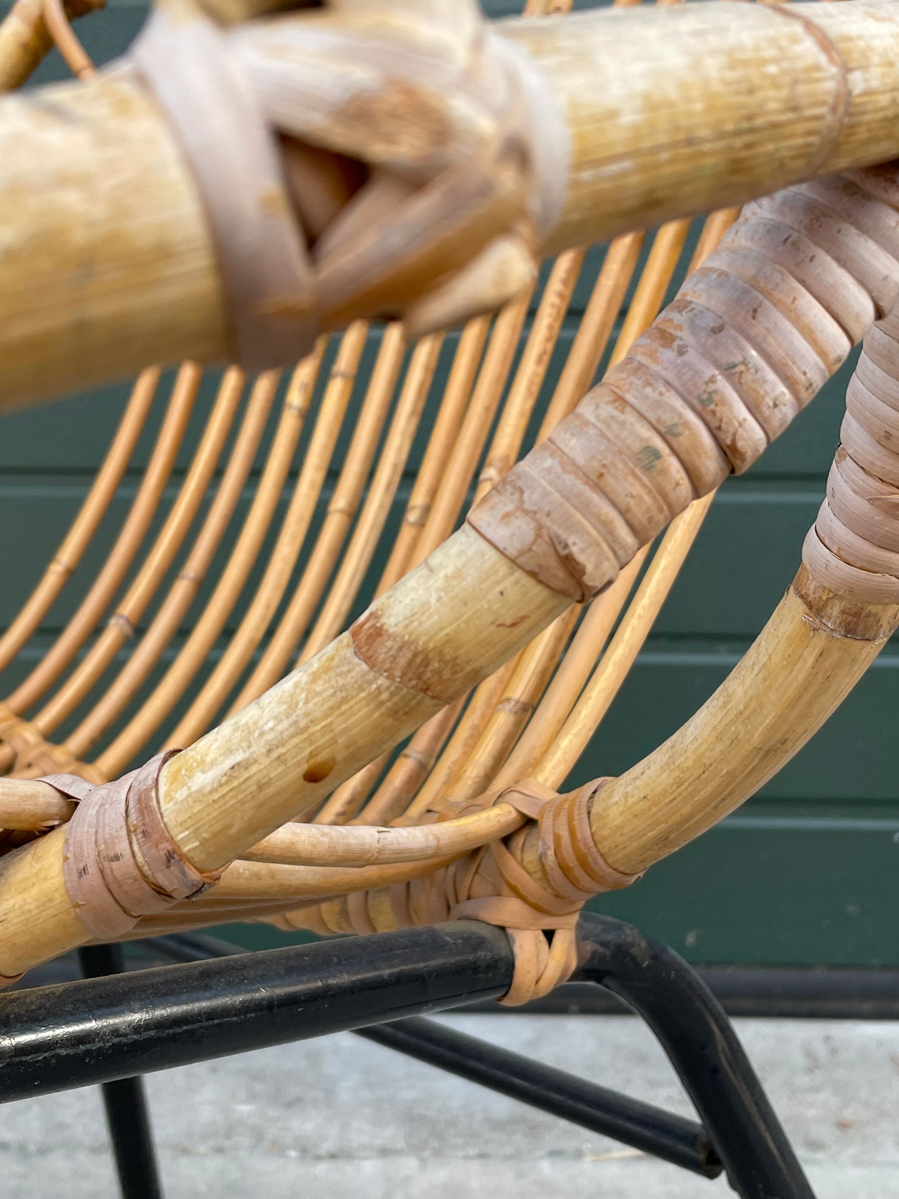 Rattan chair by Dirk van Sliedregt Rohe Noordwolde 1960 in the Netherlands