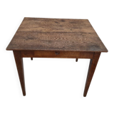 Antique rustic farmhouse table in solid oak, circa 1900s - 84cm