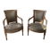 Pair of directoire style armchairs - nobilis fabric