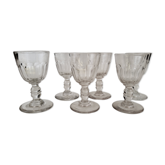 6 verres en cristal Baccarat Forme Gondole XIXeme